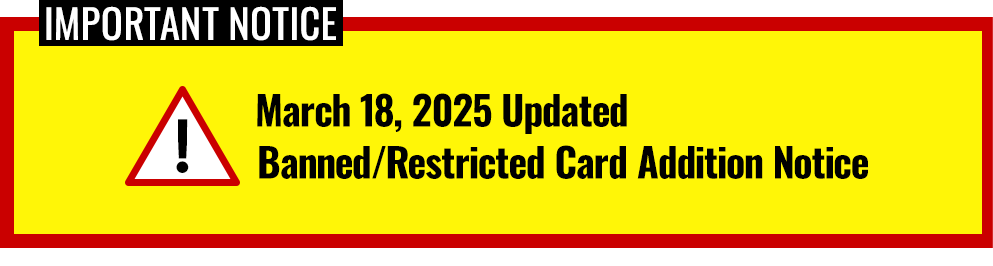 Banned/Restricted Card Addition Notice