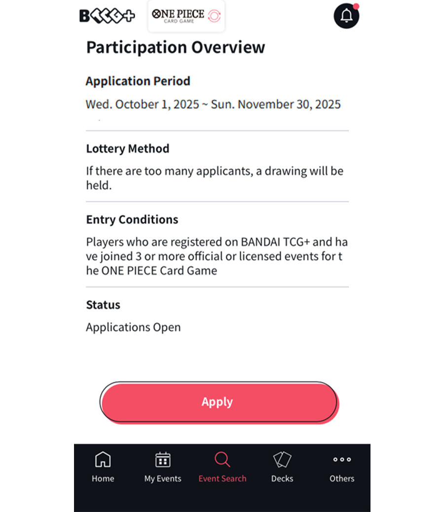Visit the BANDAI TCG+ registration page!